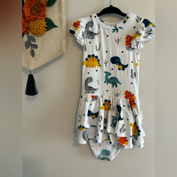 Cute Cotton Dino Skirted Bodysuit - Picture 3 of 3